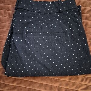 Banana Republic Navy Cropped Pants with White Dots
